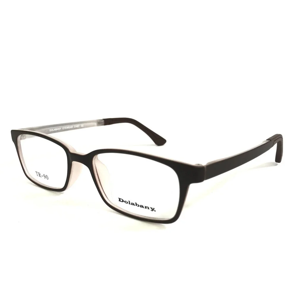 Dolabany Eyeglasses Frames CHEF Matte Brown White Rectangle Full Rim 45-17-135